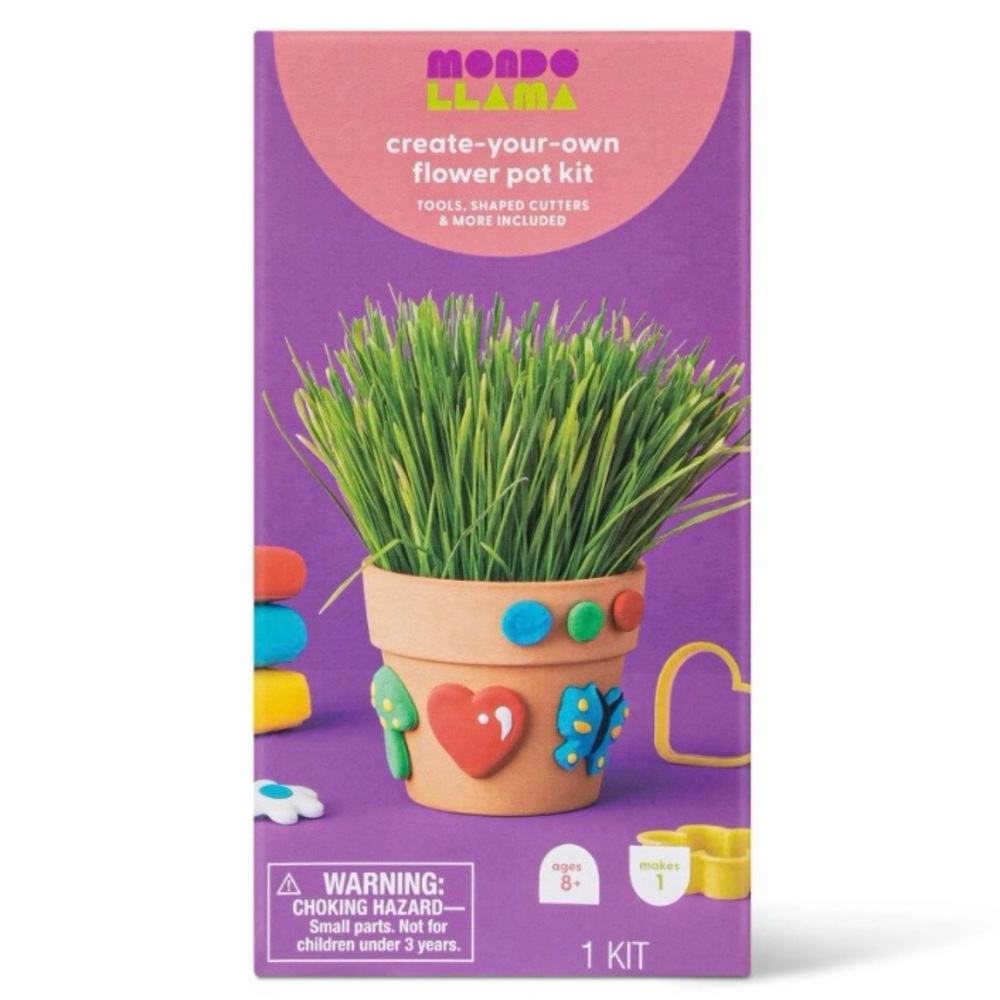 NWT Mondo Llama Create-Your-Own Flower Pot Kit